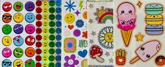 10 Happy Face Good Vibes Sticker Set Food Fruit Dessert Smiley Faces Cartoon Art