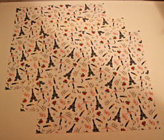 Lot of Paris/France Scrapbook Paper and Stickers. Over 100 items.