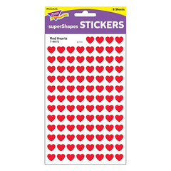 8 Sheets Trend Red Hearts Supershapes Stickers, Classroom Incentives, 800 Count