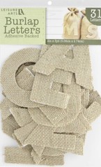 NEW Leisure Arts Adhesive Letters Burlap, Natural 3.25 Jute Crafts