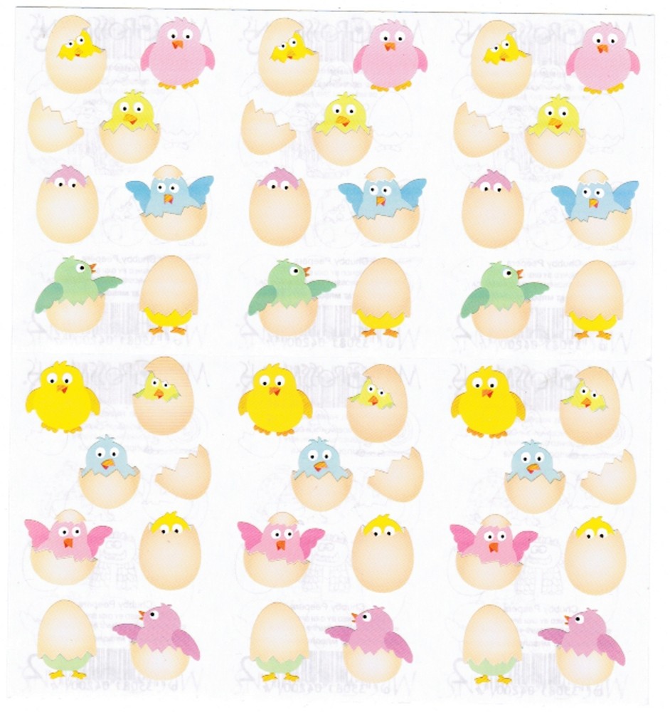 Mrs. Grossman’s Chubby Chicks Peeper Easter Egg Scrapbook Stickers! 3 Strips