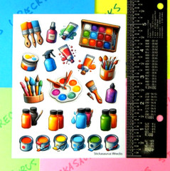 Paint Art Supplies Sticker Sheet