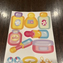Vtg Beauty Products Stickers Jewelry Nail Polish Lipstick Perfume Necklace Y2K