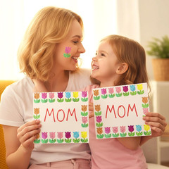 500 PCS Glitter Tulip Flower Stickers 1.5 Inch, Spring Self-Adhesive Decor
