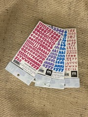 Making Memories Little Letters Stickers Numbers & Letters Pink Purple Blue Red