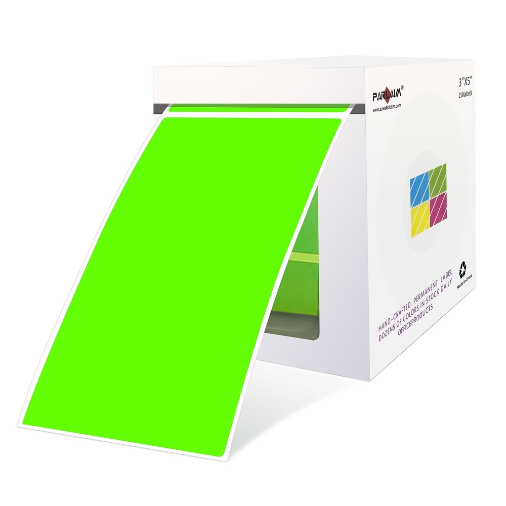 3 x 5 inch Rectangle Sticker Labels, 250PCS Adhesive Color Coding Stickers fo…