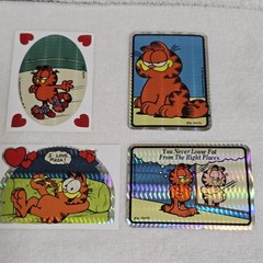 Vintage 1987 Garfield Prism Hologram Vending Machine Stickers Lot Of 11 NOS