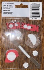 Darice Baseball Home Run Glittery Title Bat Ball Mitt Hat Cap Scrapbook Stickers