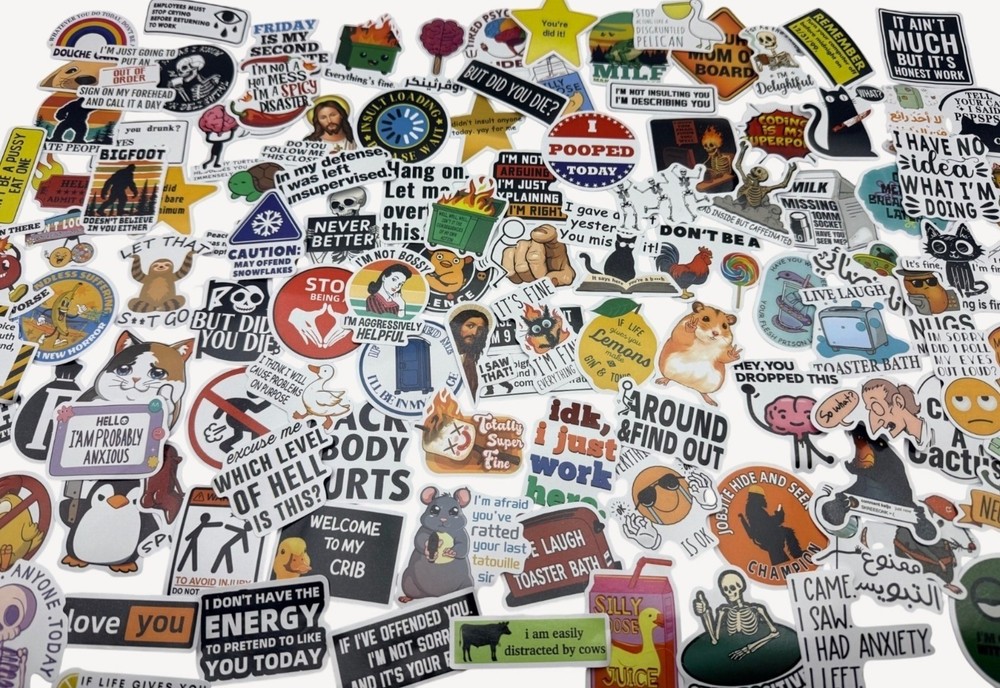NEW Meme Stickers 15 Pcs Funny Humor Laptop Water Bottle Savage Snarky Sassy