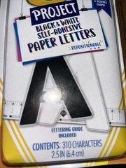 Crayola Black & White Self Adhesive Paper Letters-Repositionable Adhesive
