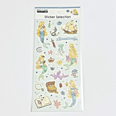 Mermaid Girl Sticker Sheet Fairytale Kawaii Ocean Princess Japanese Stationery