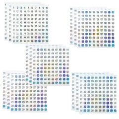 SaktopDeco 15 Sheets Mini Number Stickers 1 to 500 Round Labels Stickers Consecu