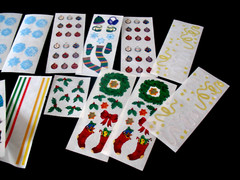Lot Christmas stickers Wreaths, Snowflakes Confetti 20 strips Creative Memories