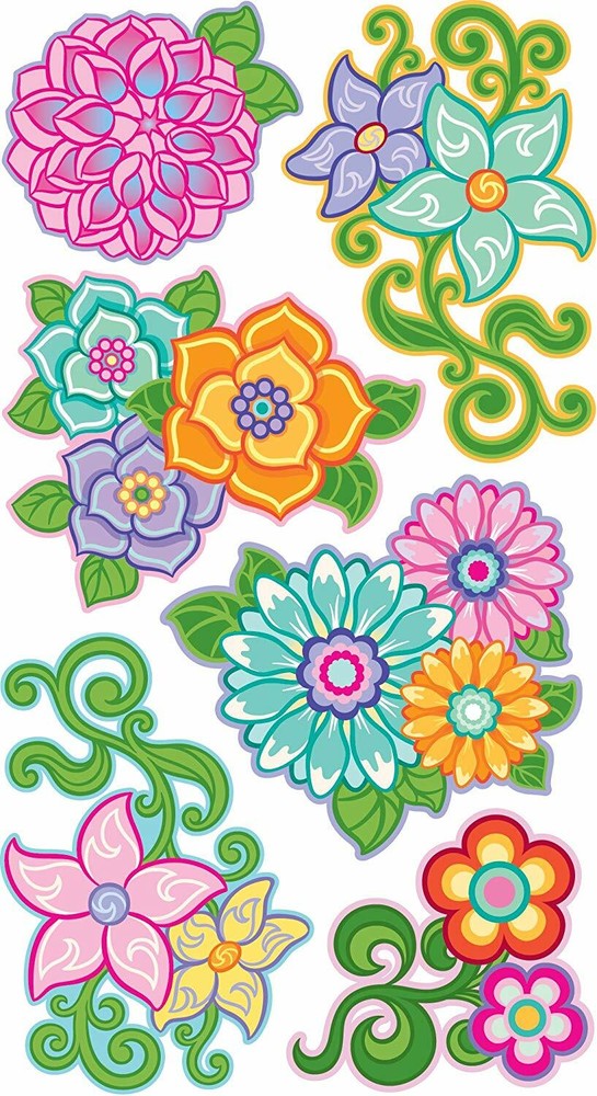 EK Success Brands Sticko Stickers, Flourish Flowers