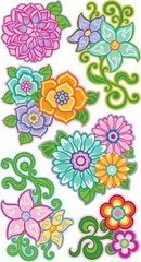 EK Success Brands Sticko Stickers, Flourish Flowers
