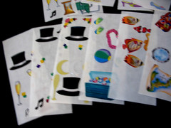 Creative Memories Stickers, Confetti, Tropical, Colored Dots, Balloons, TopHats