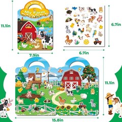 6Pack Reusable Sticker Books for Toddlers 1-3 2-4, Jelly Sticker Books for Ki…