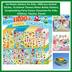 Animal Themes Sticker Collection for Scrapbooking: 64 Sheets & 1800+ Stickers