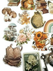 10 NEW Stickers Vintage Theme Cottagecore BOHO Scrapbooking Laptops Decal Bottle