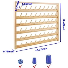 NW 54 Spools Wooden Thread Holder Sewing and Embroidery Thread Rack and Organ…