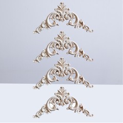 4 PCS Wood Onlay Wall Appliques Onlays Furniture Cabinet Stickers
