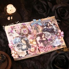 15Pcs Gothic Lace Lady PET Stickers for Bullet Journal Card Scrapbooking Sticker
