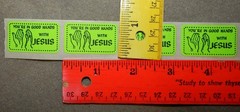2 Vintage Rolls of Religious Stickers (1 3/8″ x 7/8″, 65-75 per roll) new