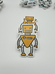 Robots Foam Stickers 40 pcs 5 Colors Retro Robot Craft Scrapbook Embellishment