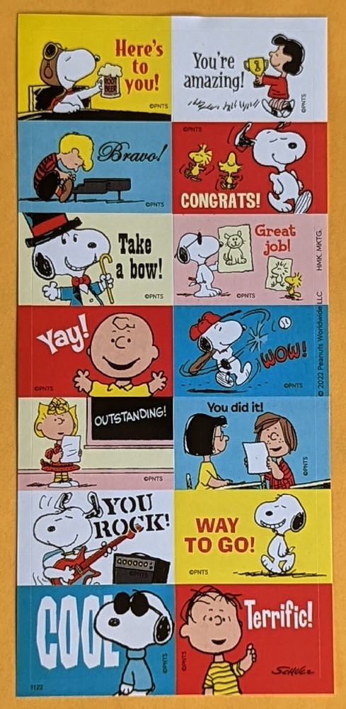 Charles M. Schulz Peanuts Characters Snoopy Sticker Sheet