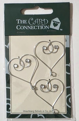 THE CARD CONNECTION Decorative Metal Embellishments – HEARTS – 3 pcs