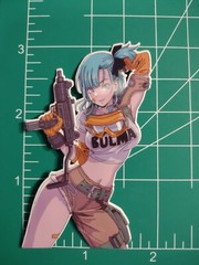 Dragon Ball Bulma sticker, anime girl laminated glossy vinyl waterproof