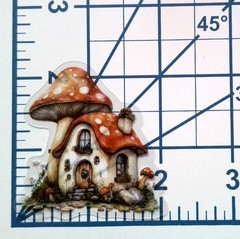 Mushroom Fairy Tale House Clear Vinyl Decal Sticker Water Resistant Laptop Gift