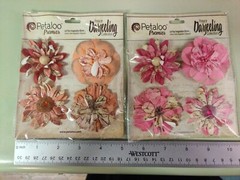 Lot 6 pkg Petaloo Premier Textured Elements Floral Large Flowers over 2″ #40