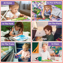 6Set Reusable Sticker Books for Kids 1-3 2-4 Years Old, 3D Puffy Stickers Books