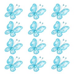 12Pcs Butterflies for Crafts, 2.2″ Organza Butterflies, Light Blue