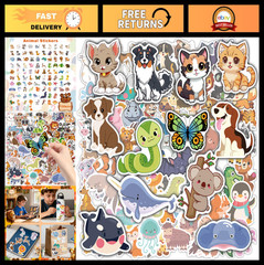 Stickers for Kids – 100 PCS Cute Animal Stickers | Water Bottle Scrapbook Sticke