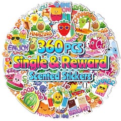360PCS Scratch and Sniff Stickers, Large Scented Stickers for Kids & Teachers…