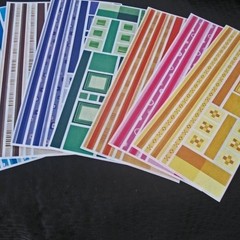 Jumbo Gr LengthsShowcase sticker sampler 7 SHEETS Aqua, Brown, Purple, Green, +