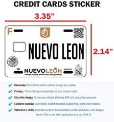 Nuevo Leon Credit Card Skin Cover Vinyl Stickers (4 Pack) NL Mexican Decal