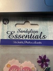 Sandylion Essentials Stickers Purple and Pink Flowers with Prismatic Leaves NEW