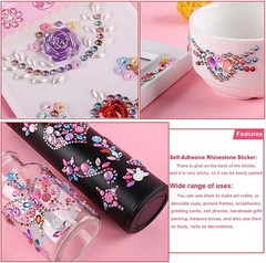 14 Sheets Rhinestones Stickers, Self-Adhesive Craft Jewels and Gems Sticker for
