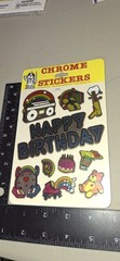 Vintage Stickers BJ Decal Specialties Chrome Happy Birthday RARE 1 Sht 1 Pkg