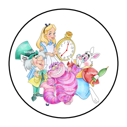 30 ALICE STICKERS ENVELOPE SEALS LABELS 1.5″ ROUND PARTY FAVORS