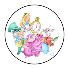 30 ALICE STICKERS ENVELOPE SEALS LABELS 1.5″ ROUND PARTY FAVORS