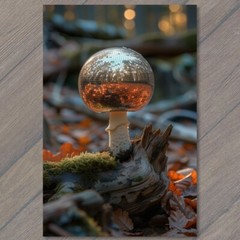 STICKER Mushroom Mirrored Ball Disco Wood Forest Park Weird Strange Funny Cute