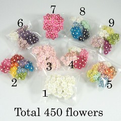450 MIX 9 Packs Mini Cottage Paper Flower Pastel Rainbow Blue Pink (S10xs-450/A)