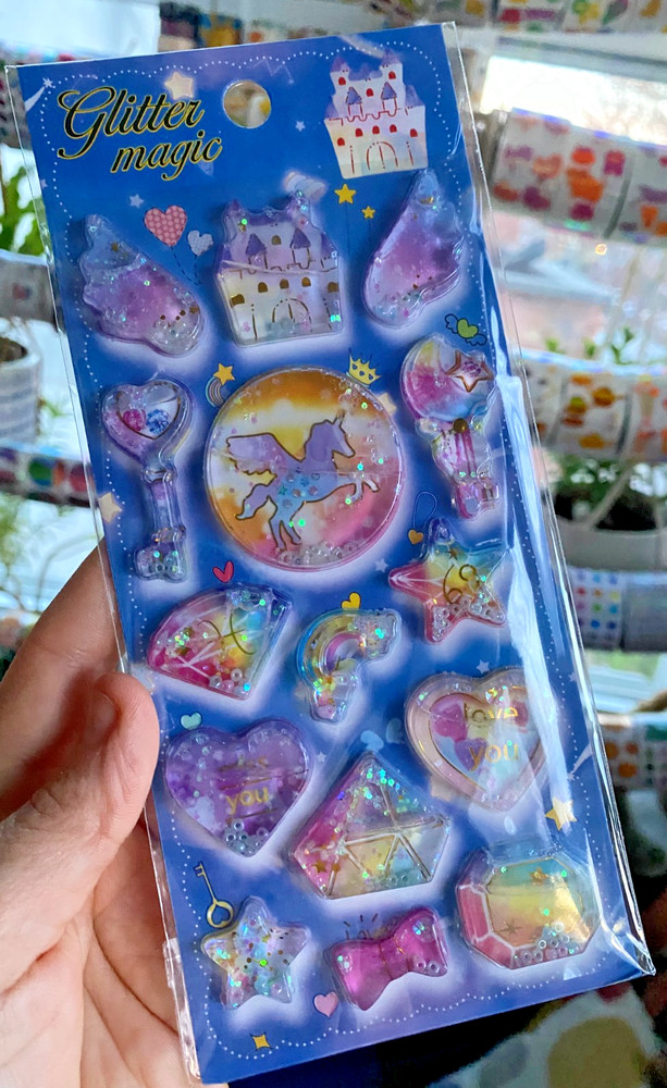 Adorable Kawaii Glitter Water Shaker Stickers: Fantasy Or Treats, You Choose!