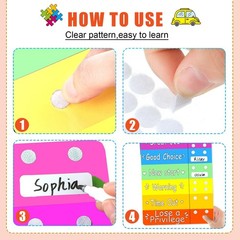 1 PCS Colorful Reward Incentive Behavior Chart Blank Movable Name Pieces 12×8″