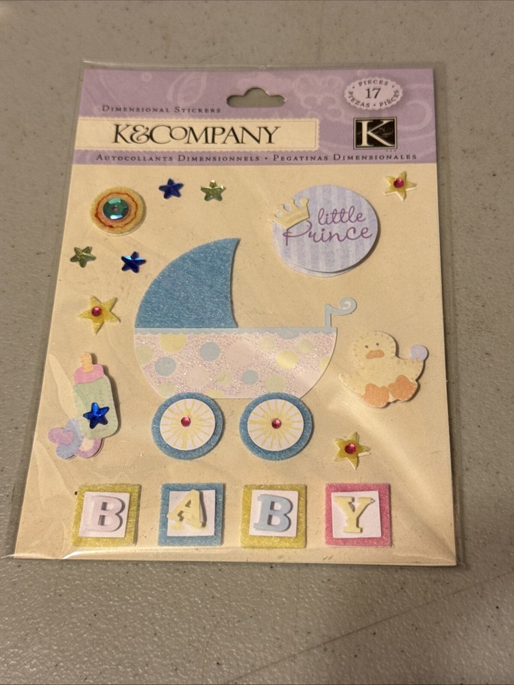 Little Prince Baby Boy Scrapbooking Stickers by K&Company RARE