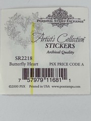 Vintage PSX Designs Stickers (9 – 2 «x2 » Stickers) Butterfly Heart NEW